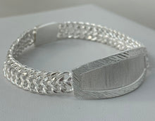 Load image into Gallery viewer, Sterling Silver 2 Row Curb Diamond Cut ID 20mm Bracelet