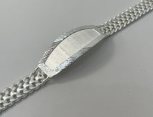 Load image into Gallery viewer, Sterling Silver 2 Row Curb Diamond Cut ID 20mm 8" Bracelet