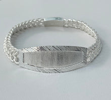Load image into Gallery viewer, Sterling Silver 2 Row Curb Diamond Cut ID 20mm 8" Bracelet