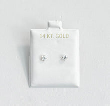 Load image into Gallery viewer, 14k Gold Round Clear Cubic Zirconia Screw-back Stud Earrings