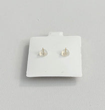 Load image into Gallery viewer, 14k Gold Square Clear Cubic Zirconia Silicone Push-back Stud Earrings