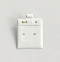 Load image into Gallery viewer, 14k Gold Square Clear Cubic Zirconia Silicone Push-back Stud Earrings