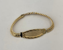 Load image into Gallery viewer, 14k Gold 2 Row Curb Link Greek Border ID Bracelet .
