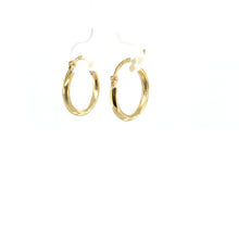Load image into Gallery viewer, 10k Gold Line Cut Hoops