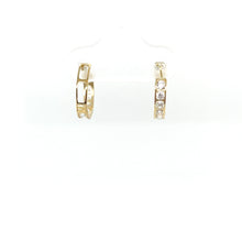 Load image into Gallery viewer, 10k Gold Clear Cubic Zirconia Huggies