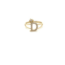 Load image into Gallery viewer, 14k Gold Letter Crown Ring .