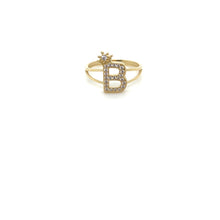 Load image into Gallery viewer, 14k Gold Letter Crown Ring .