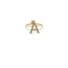 Load image into Gallery viewer, 14k Gold Letter Crown Ring .
