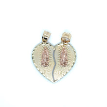 Load image into Gallery viewer, 14K Gold Our Lady of Guadalupe Breakable Heart Pendant .