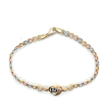 Load image into Gallery viewer, 14k Gold "15 years" Heart Bracelet .