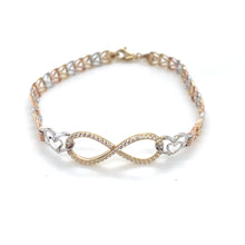 Load image into Gallery viewer, 14k Tri Gold Infinity Link Bracelet .