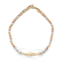 Load image into Gallery viewer, 14k Tri Gold Infinity Link Bracelet .
