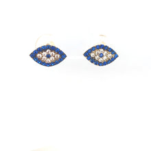Load image into Gallery viewer, 14k Gold Blue Eye Studs