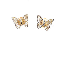 Load image into Gallery viewer, 14k Gold Butterfly Earrings