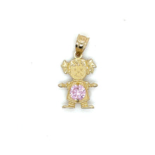Load image into Gallery viewer, 10k Gold Girl Stone Pendant