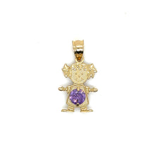 Load image into Gallery viewer, 10k Gold Girl Stone Pendant