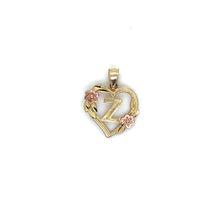 Load image into Gallery viewer, 10k Gold Heart Letter Pendant