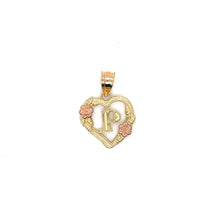Load image into Gallery viewer, 10k Gold Heart Letter Pendant