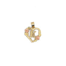 Load image into Gallery viewer, 10k Gold Heart Letter Pendant