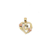 Load image into Gallery viewer, 10k Gold Heart Letter Pendant