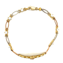 Load image into Gallery viewer, 10K Tri Gold "15 years" Crown Valentino Link Bracelet .