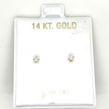 Load image into Gallery viewer, 14k Gold Square Cz Earrings Studs