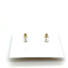 Load image into Gallery viewer, 14k Gold Square Cz Earrings Studs
