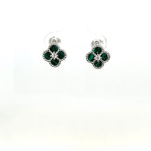 Load image into Gallery viewer, Sterling Silver Green VCA Earrings