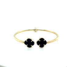 Load image into Gallery viewer, 14k Gold Black Clover Bracelet