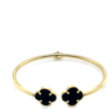 Load image into Gallery viewer, 14k Gold Black Clover Bracelet