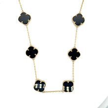 Load image into Gallery viewer, 14k Gold Black Clover Necklace