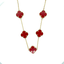Load image into Gallery viewer, 14k Gold Red Clover Necklace