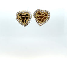 Load image into Gallery viewer, 14k Gold Nugget Heart Earrings