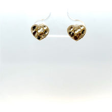 Load image into Gallery viewer, 14k Gold Nugget Heart Earrings