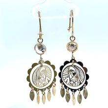 Load image into Gallery viewer, 14k Gold Our Lady of Guadalupe Earrings .