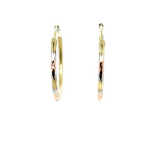 Load image into Gallery viewer, 10k Tri Gold Hoop Earrings .