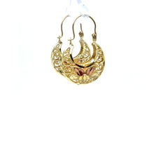 Load image into Gallery viewer, 10k Gold Butterfly Basket Earrings .