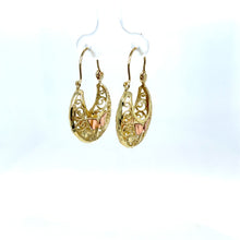 Load image into Gallery viewer, 10k Gold Butterfly Basket Earrings .