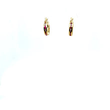 Load image into Gallery viewer, 10k Gold Red Small Hoops .
