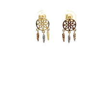 Load image into Gallery viewer, 14k Gold Dream Catcher Studs .