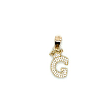 Load image into Gallery viewer, 10k Gold Small Initial with Crown Pendant .