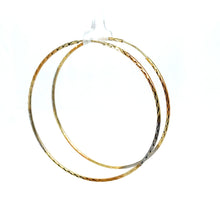 Load image into Gallery viewer, 14k Tri Gold Medium Size Hoops .