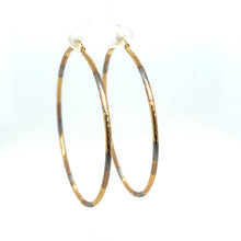 Load image into Gallery viewer, 14k Tri Gold Medium Size Hoops .