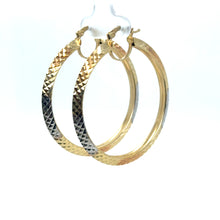 Load image into Gallery viewer, 14k Tri Gold Hoops .
