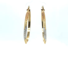 Load image into Gallery viewer, 14k Tri Gold Hoops .