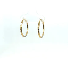 Load image into Gallery viewer, 14k Gold Diamond Cut Two Tone Small Hoops .
