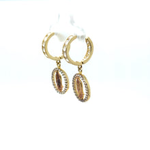 Load image into Gallery viewer, 14k Gold Our Lady of Guadalupe Dangle Earrings .