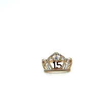 Load image into Gallery viewer, 14k Gold "15 years" Crown Ring .