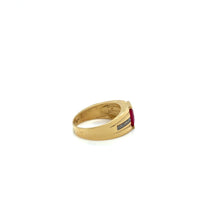 Load image into Gallery viewer, 14K Gold Red Square Mens Cz Ring .