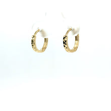 Load image into Gallery viewer, 14k Gold Diamond Cut Round Huggies .